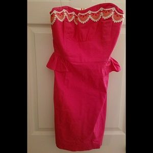 Lilly Pulitzer pink lace strapless dress size 6